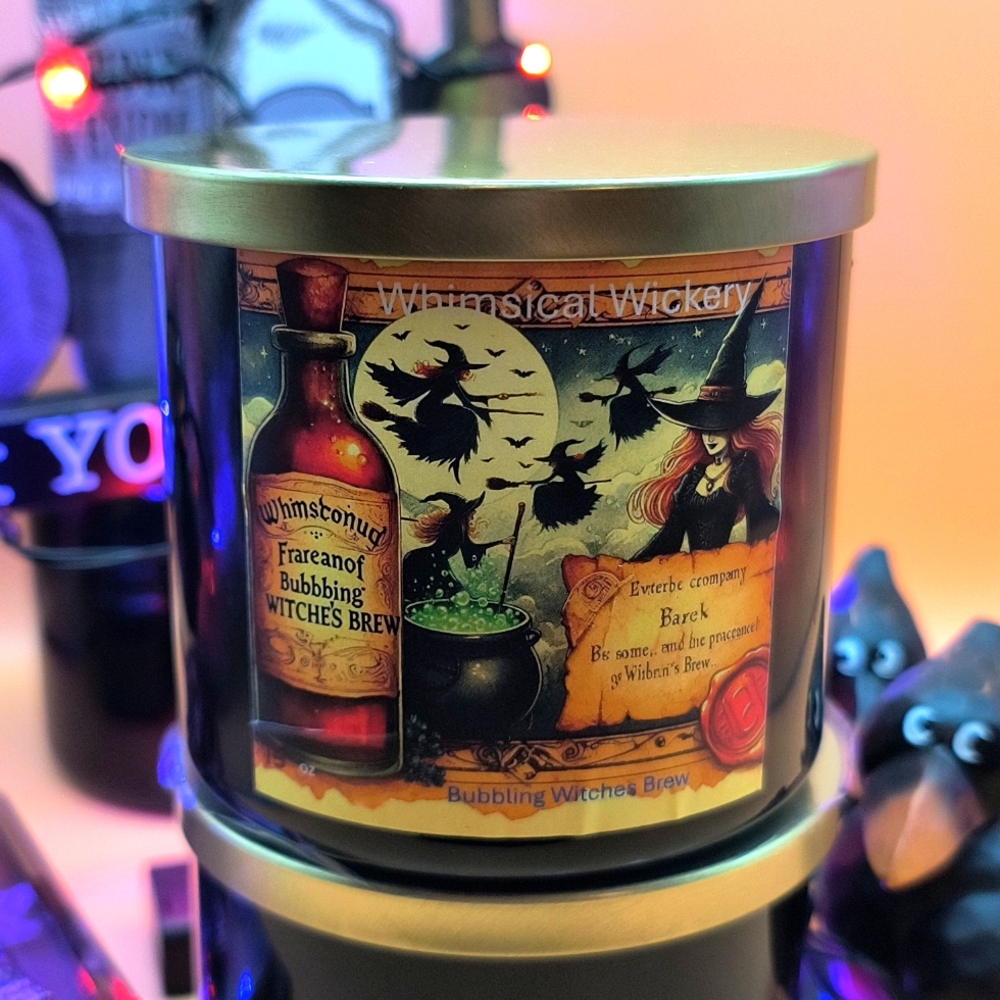 Hand Poured Halloween Candle Bubbling Witches Brew